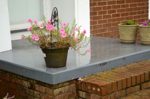 rainy day porch flowers