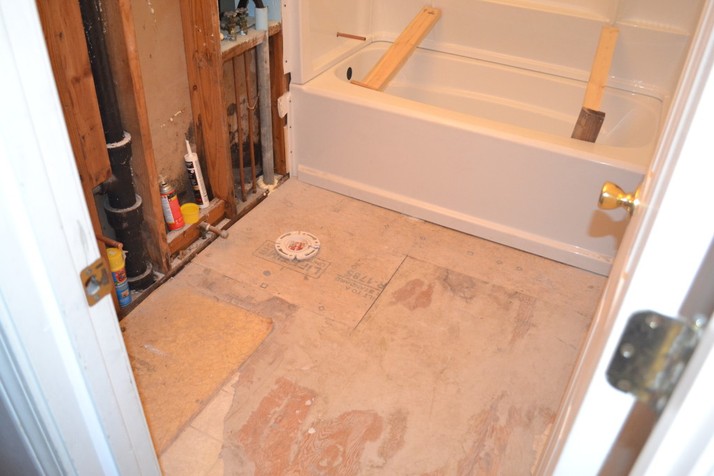Tub in and with new flooring