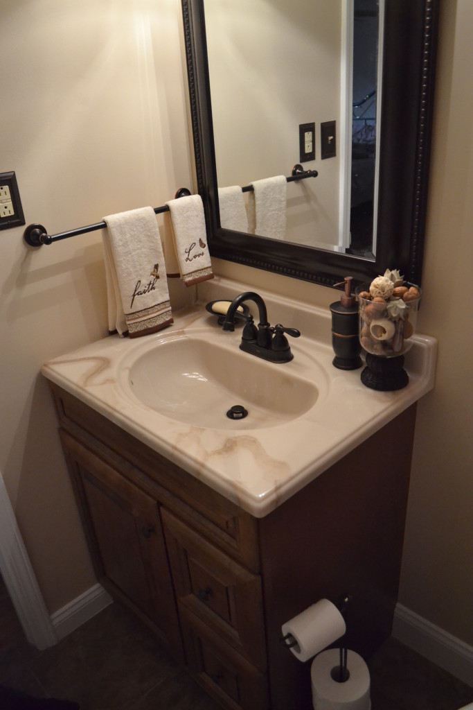 New vanity and counter tops, mocha colors