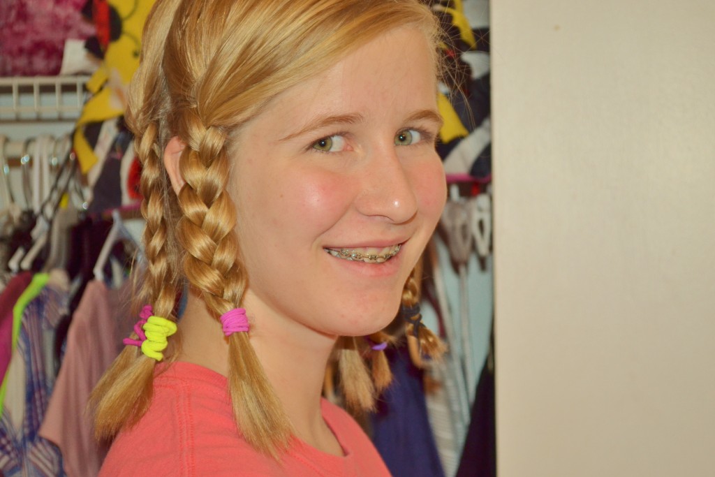 Ready for the beach vacation with braids in the hair