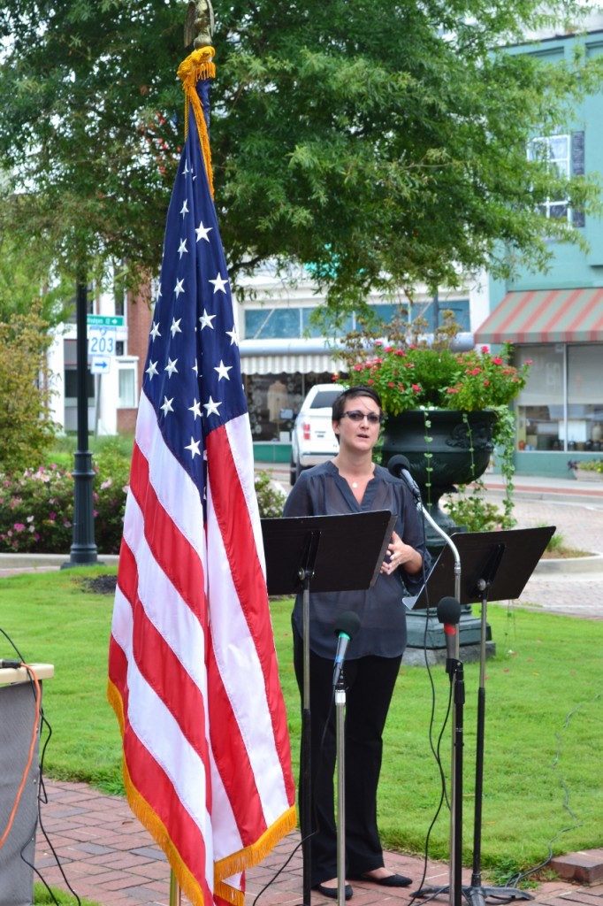 Our mayor speaks during the special 9/11 ceremony today.