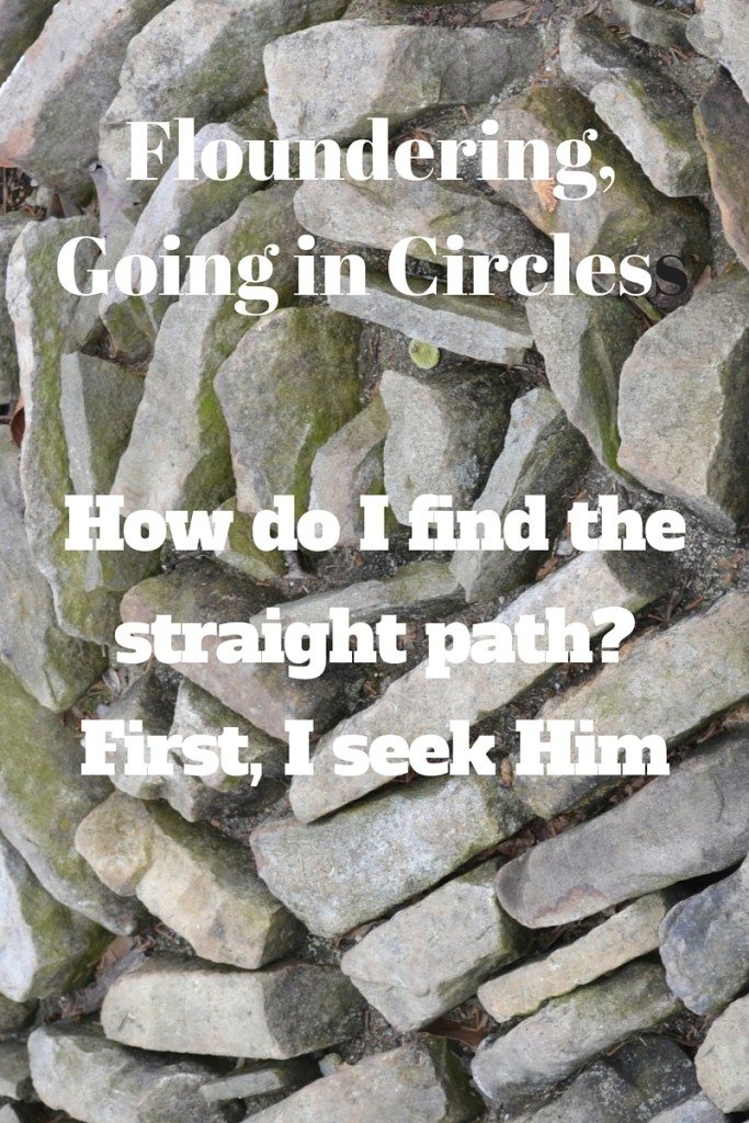 Rocks picturing a circled maze. Finding a Straight Path! First I seek Him